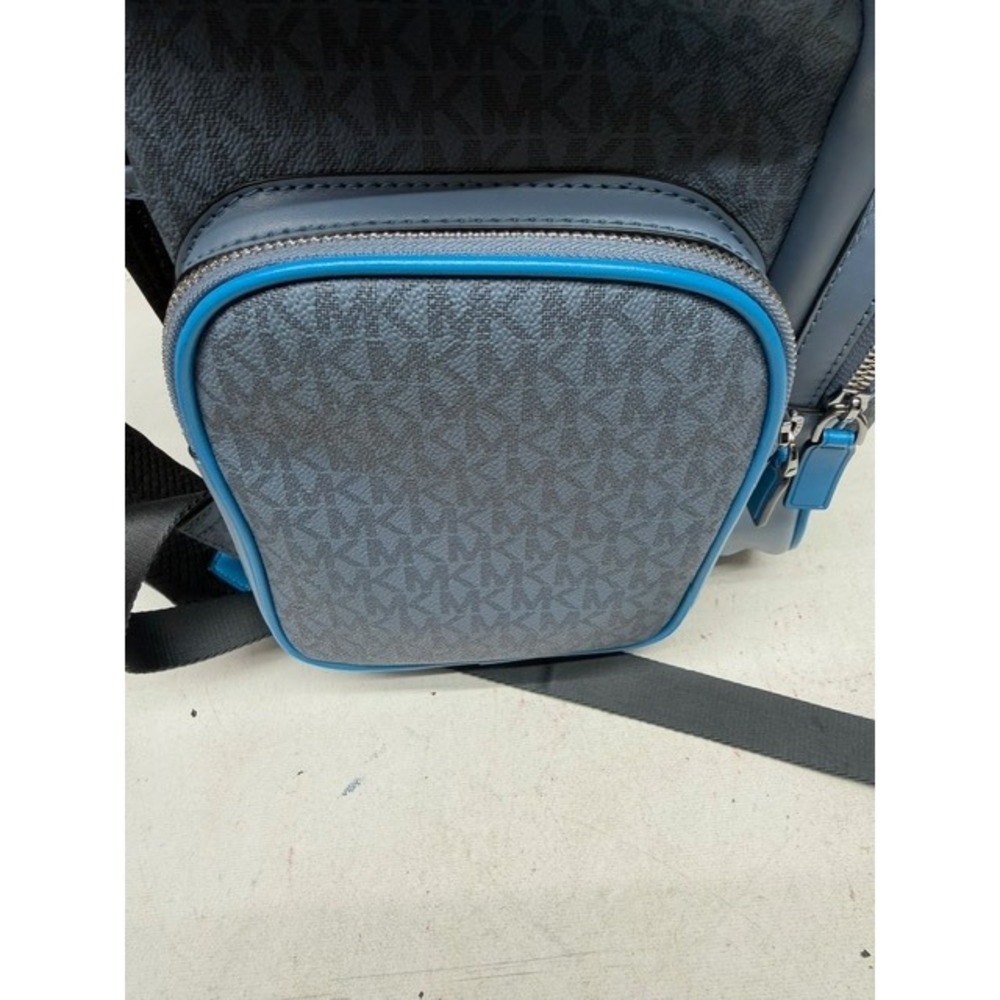 Michael Kors Cooper Denim Blue Utility Rucksack Flap Pocket‎ Large Backpack - Picture 14 of 16
